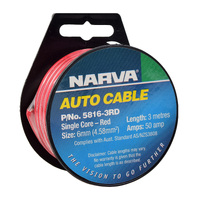 NARVA CABLE RED 6MM 50A 3MT