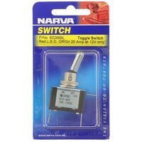 NARVA SWITCH TOGGLE METAL LED RED