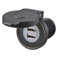 NARVA HEAVY DUTY DUAL USB SOCKET WITH MAGNETIC DUST COVER