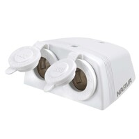NARVA TWIN ACCESSORY SOCKET SURFACE MOUNT WHITE