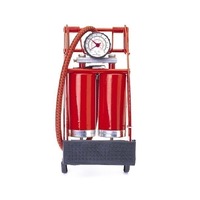 Dr Air FOOT PUMP DOUBLE BARREL WITH GAUGE