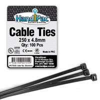HANDIPAC CABLE TIES 250X4.8 BLACK