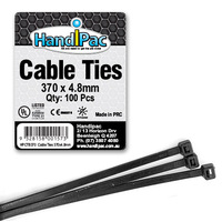 HANDIPAC CABLE TIES 370X4.8 BLACK (CARTON BUY)
