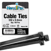 HANDIPAC CABLE TIES 550X9.0 BLACK
