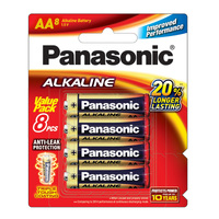 PANASONIC AA ALKALINE 8 PACK