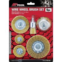 PRO-KIT WIRE BRUSH SET 1/4 DRIVE 6 PCE