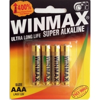 Winmax Alkaline Super AAA battery, pk4