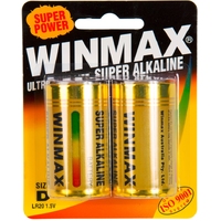 Winmax Alkaline Super D battery, pk2