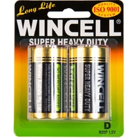 Wincell Super Heavy Duty D battery, pk2